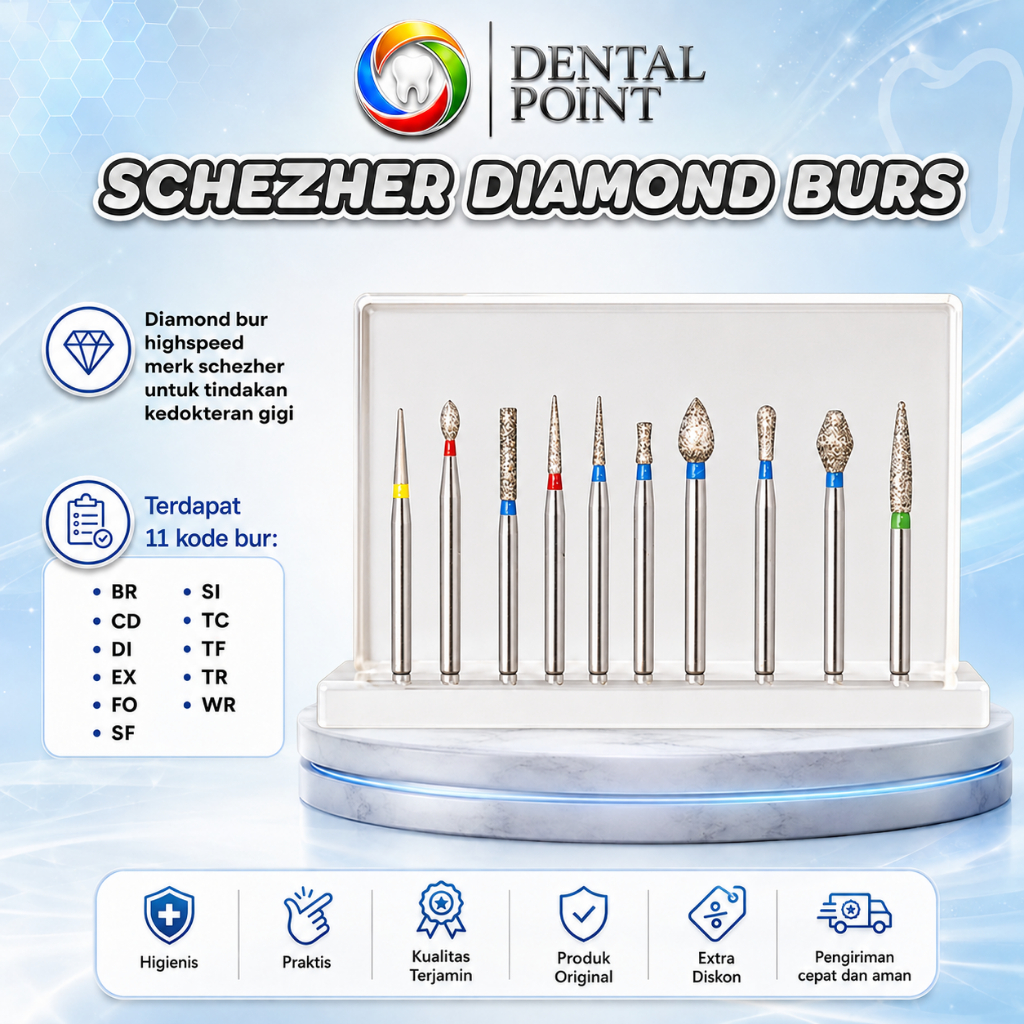 Diamond Bur Dental Highspeed/Bur Preparasi Gigi/High Speed Burs SCHEZHER
