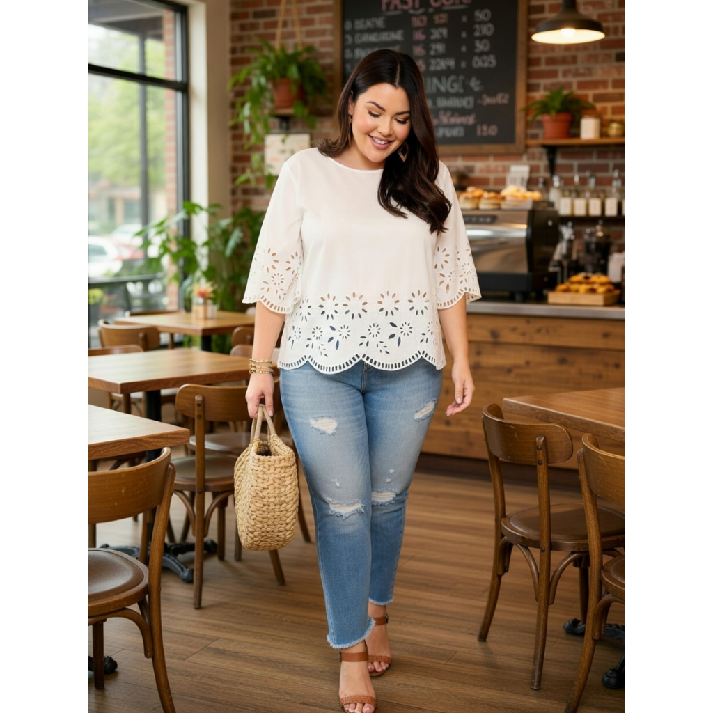 Baju Blouse Bluse Atasan Putih Korean Style Wanita Bangkok Bali Jumbo