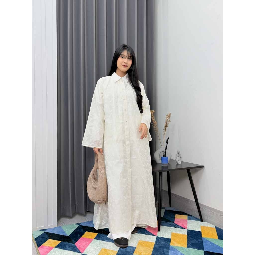 KIMIRAI - Suji Abaya Outer Panjang Lace Premium Embroidery