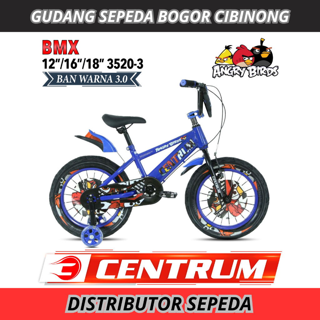 Sepeda Anak 12 16 18 Centrum Angry Bird Ban Jumbo 3.0