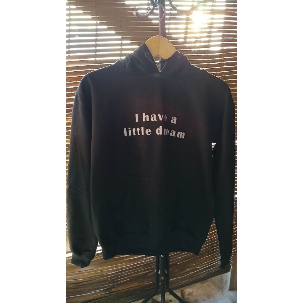 (preloved) black hoodie "i have a little dream" unisex