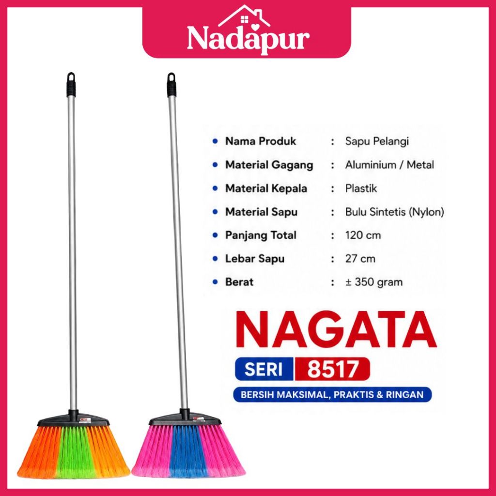 Sapu Nagata 8517 / Sapu Nilon Nagata Kuat / Sapu Plastik