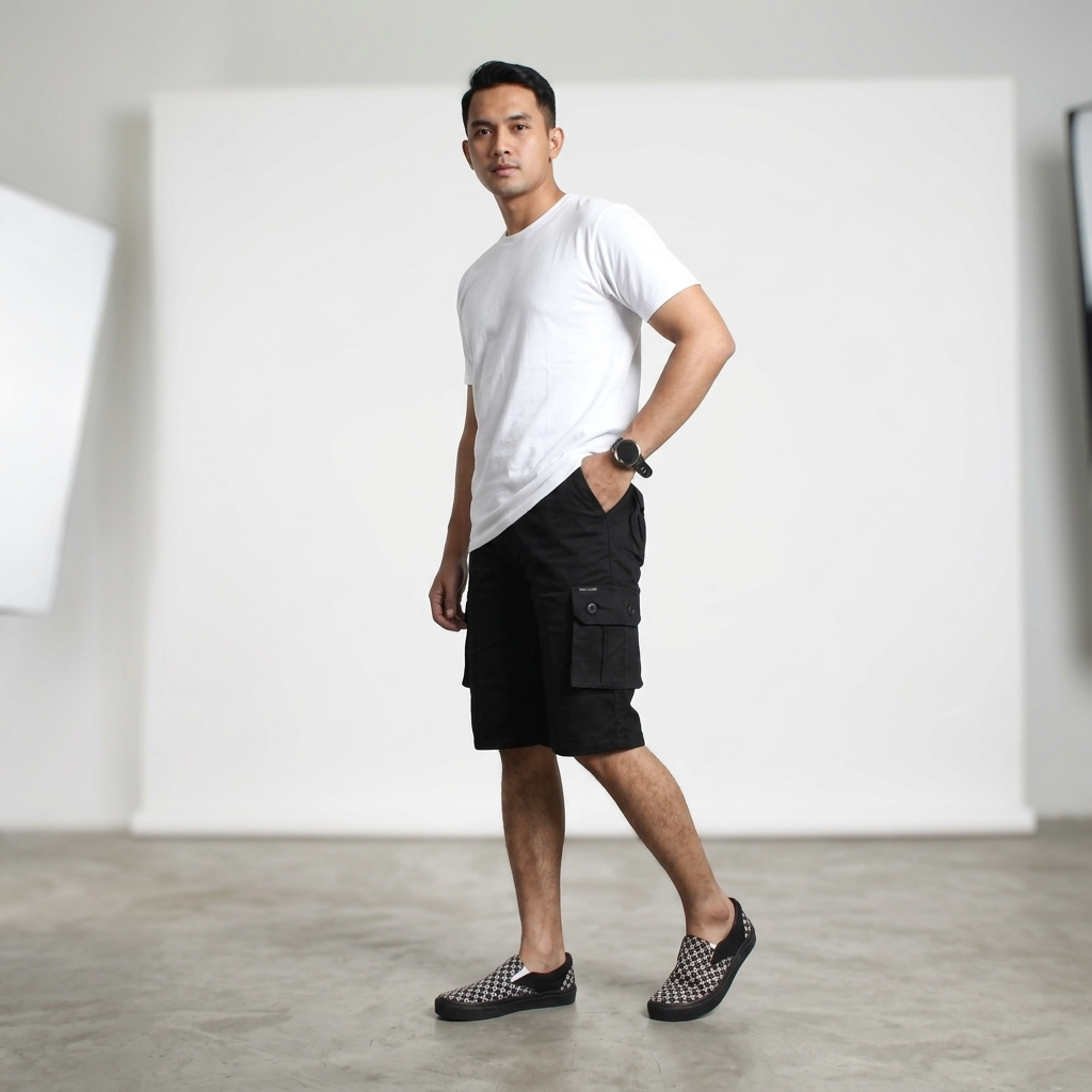 Celana Pendek Cargo Pria Celana PDL Hitam