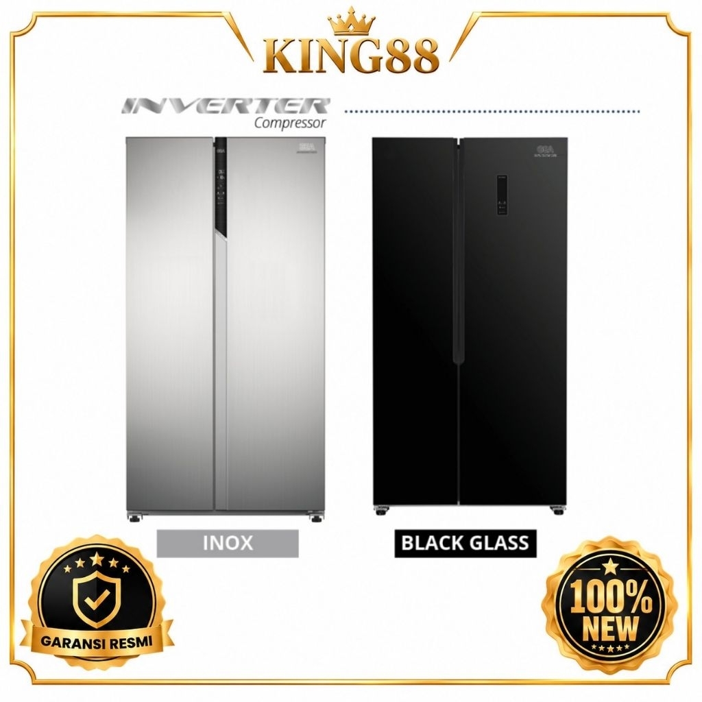 GEA G2D-563.R Kulkas Side By Side Inverter 563 Liter - Kulkas GEA Side by Side 563L