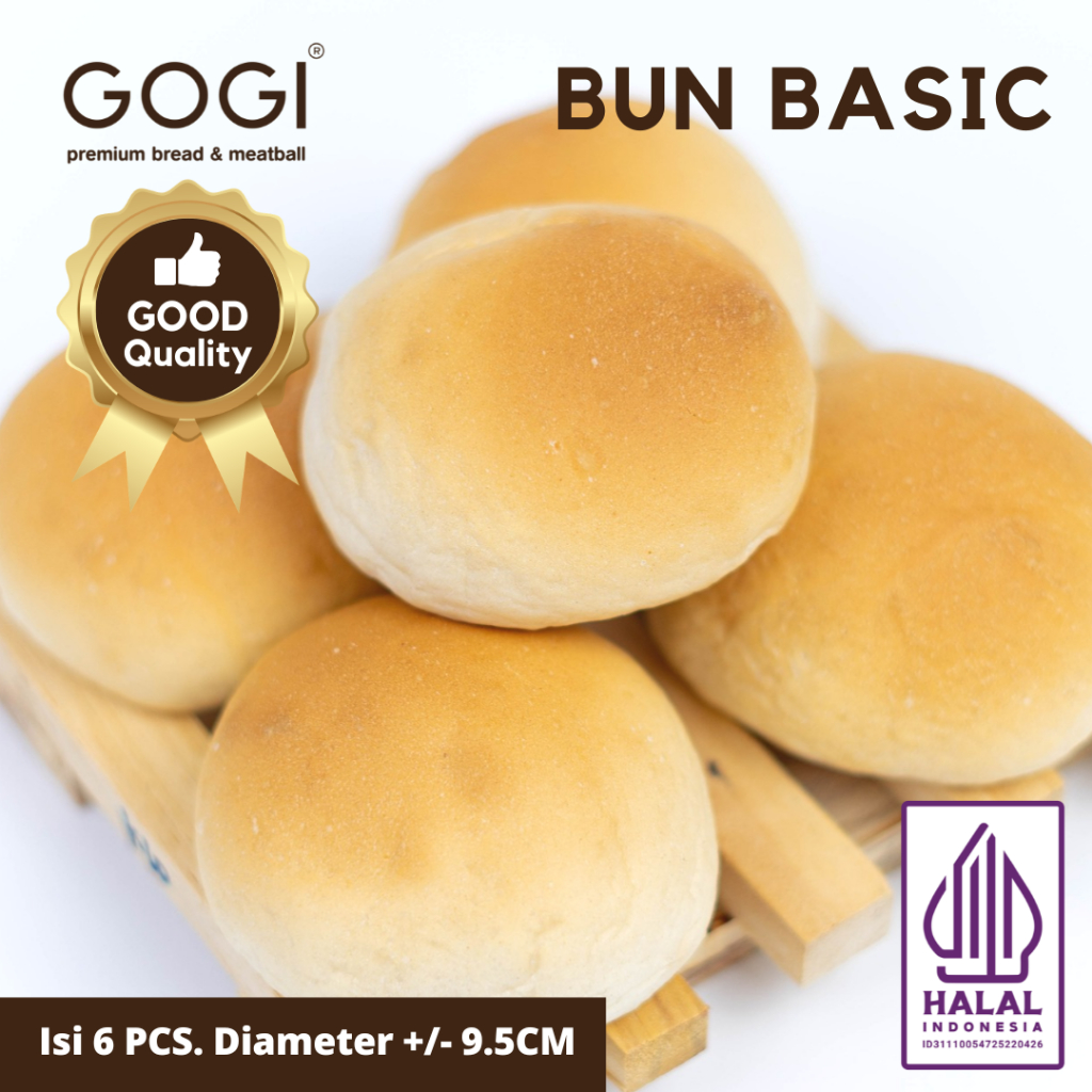 Roti Bun Basic Isi 6 Pcs / Roti Bun Burger / Burger Bun 6 Pcs untuk Roti Burger, Roti Bakar dsb