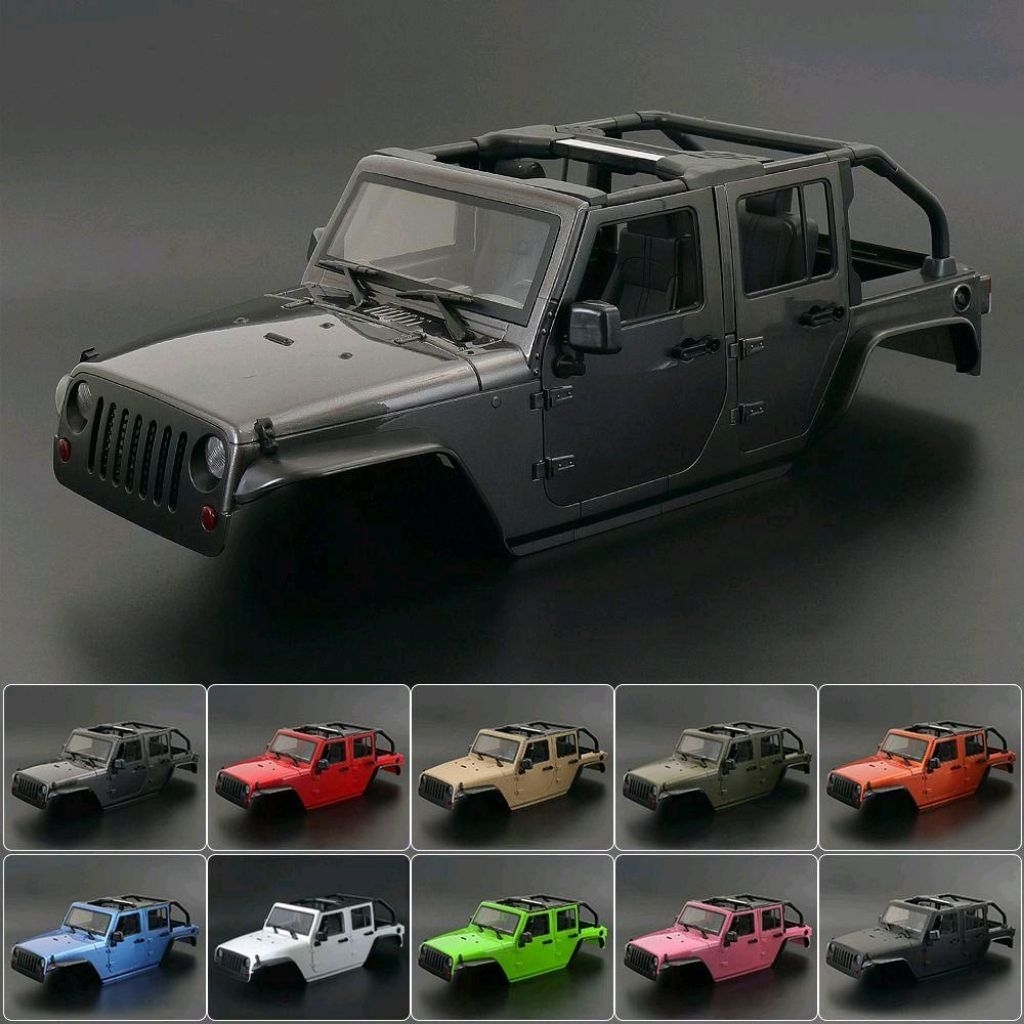 Hard body rubicon jeep Wrangler open roof wb 313mm Rc Axial scx10 1/10