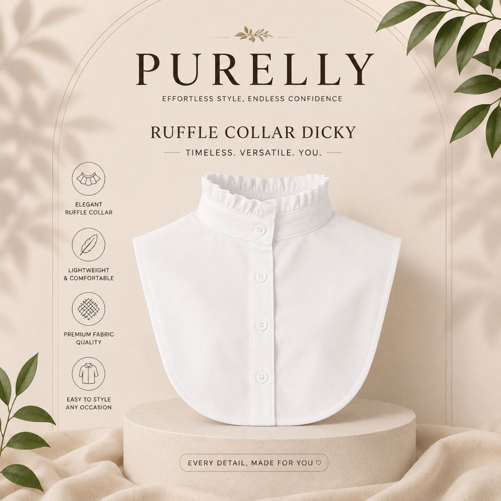 Kerah Palsu Fake Collar Aksesoris Fashion Pria Wanita Model Kerah Lipit