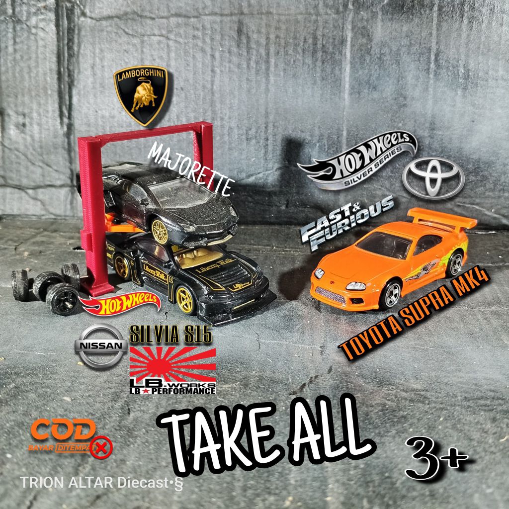 (TADS) HOT WHEELS & MAJORETTE TAKE ALL LOOSE : TOYOTA SUPRA MK4 FAST & FURIOUS, NISSAN SILVIA S15 LB