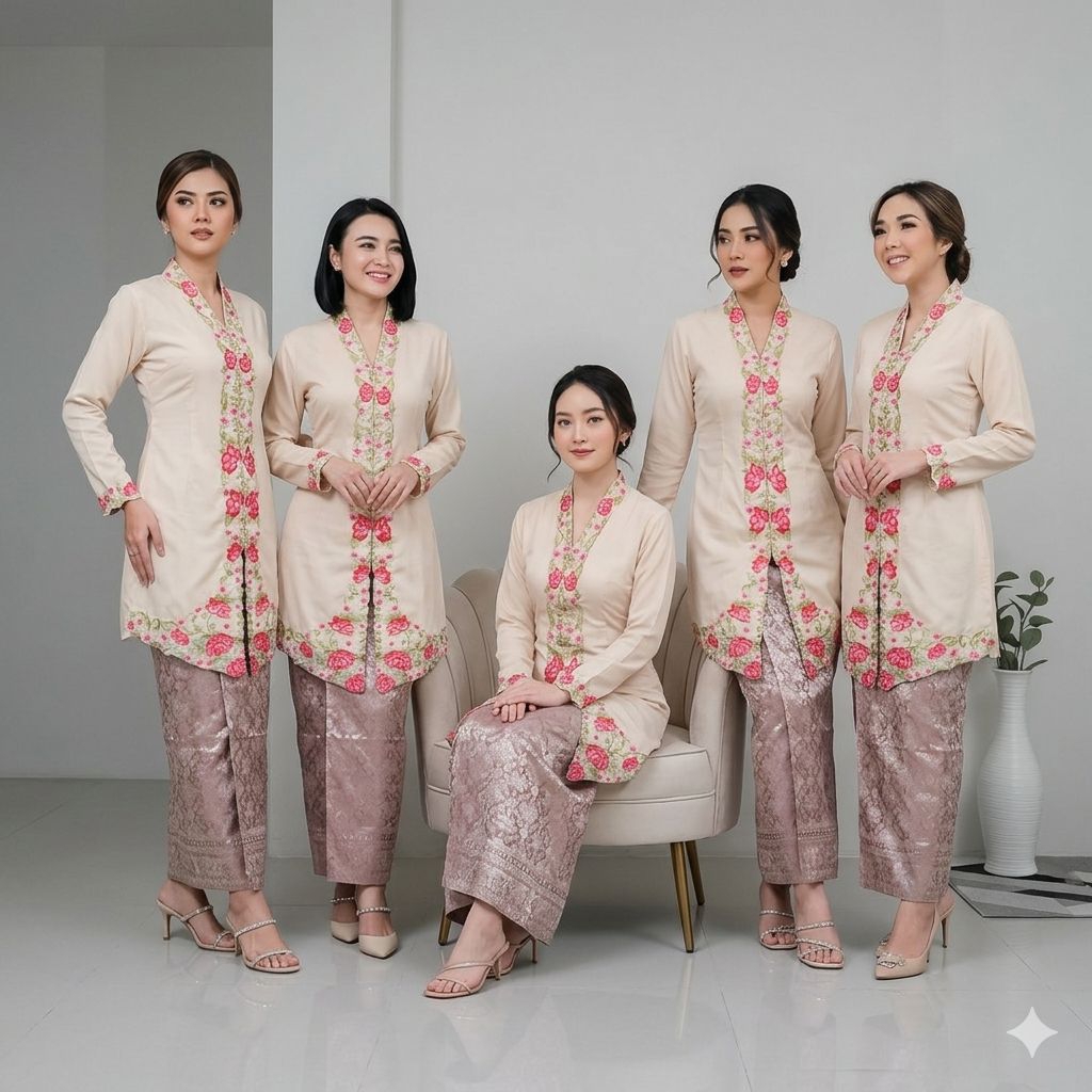 Setelan Tunik Encim Soraya Rok Songket Model Lilit / Setelan Tunik Encim Bordir / Setelan Kebaya Kur