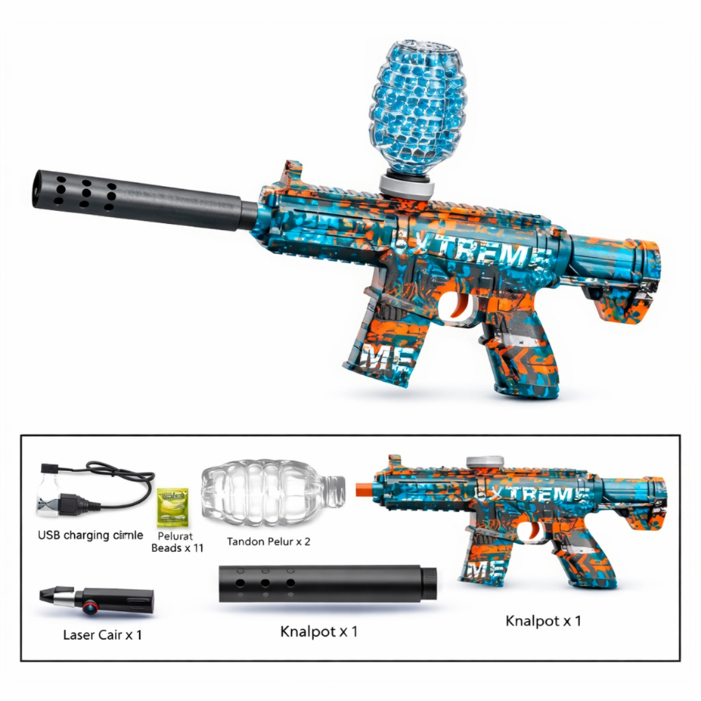 Izibro - Water Gell Blaster Senapan Shotgun Tembakan Pistol Nerf Anak Mainan Edukasi WGB Edukatif