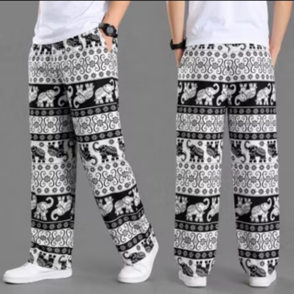 Celana Gajah Thailand Pria Wanita Katun Adem Celana Santai Harian Premium Celana Panjang Motif Gajah