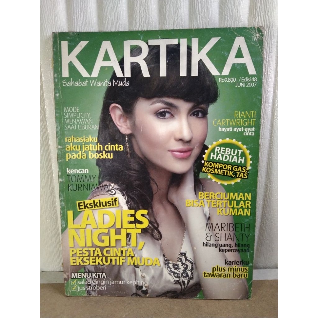 Majalah KARTIKA cover RIANTI CARTWRIGHT Juni 2007 edisi 48