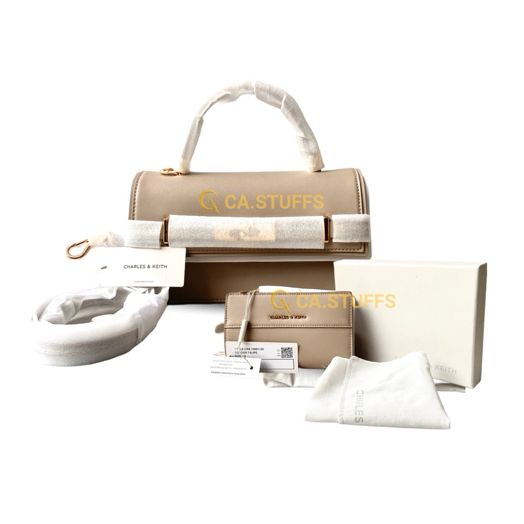 Charles & Keith Bundling Tas Dompet CNK Taupe