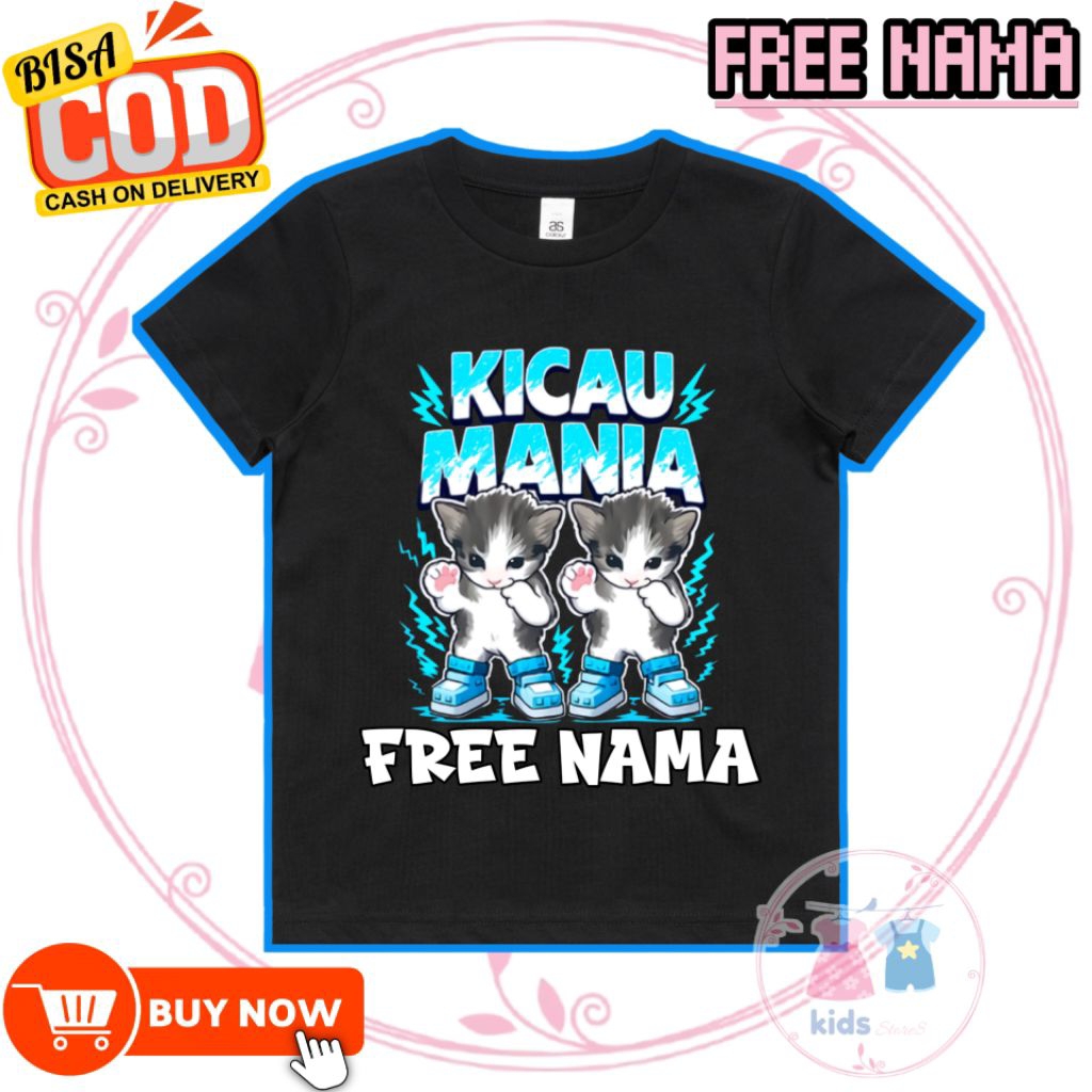 (FREE NAMA) KAOS T-SHIRT ANAK LAKI-LAKI KICAU MANIA VIRAL TIKTOK BAJU ANAK KAOS ANAK 3-12 TAHUN FREE