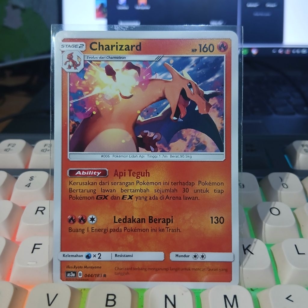 Kartu pokemon charizard non holo rare langka || kartu pokemon vintage pokemon base edition 1st editi