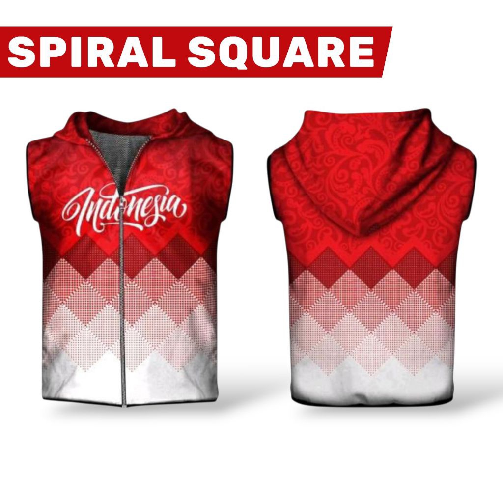 Rompi Sepeda Printing Wanita Pria Vest Parasut Agustusan Kemerdekaan Bisa Custom Outdoors Sports