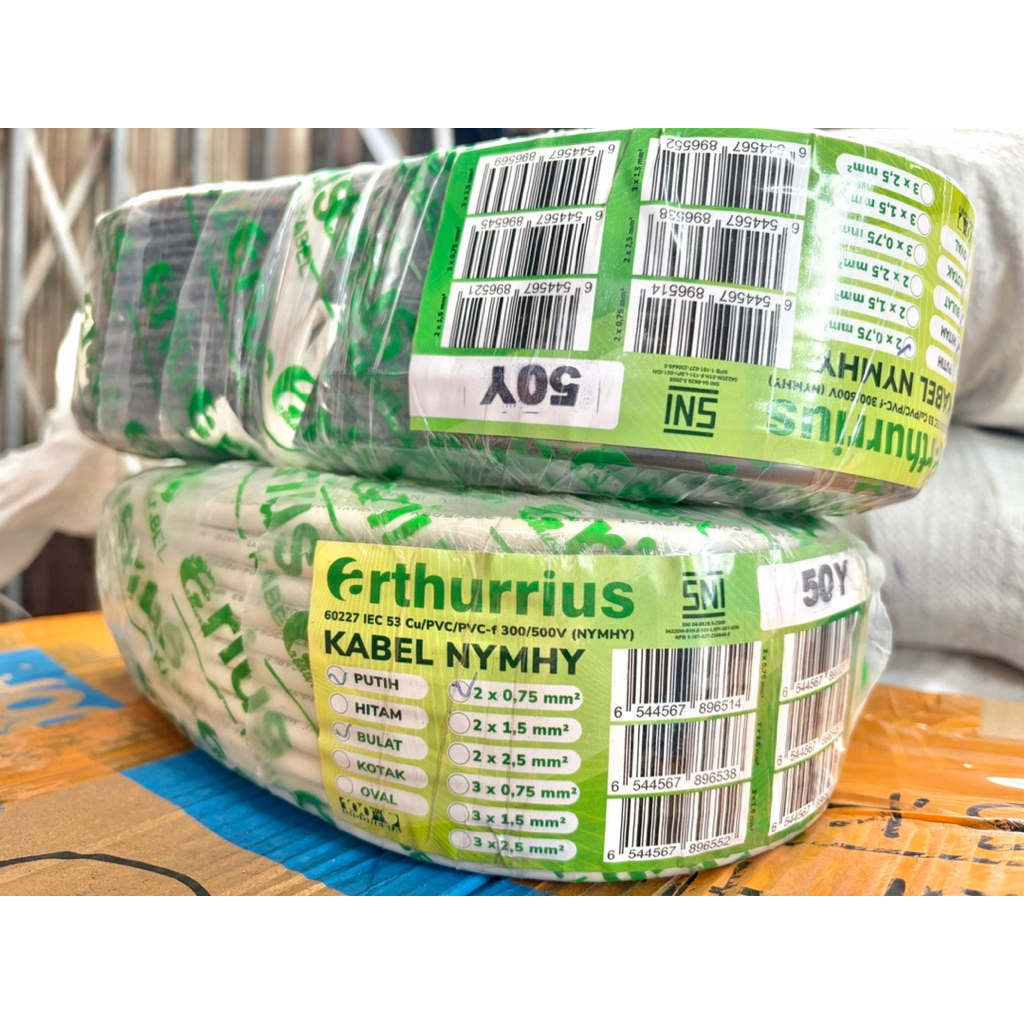 Kabel listrik Arthurrius Serabut NYMHY 2 x 0,75 2 x 0.75 2x0.75 2x0,75 50y