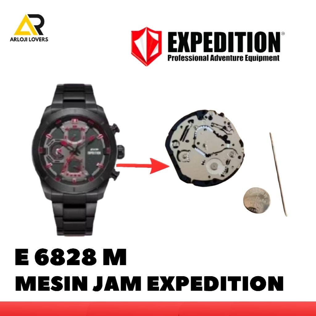Mesin Jam Expedition E 6828 M Original
