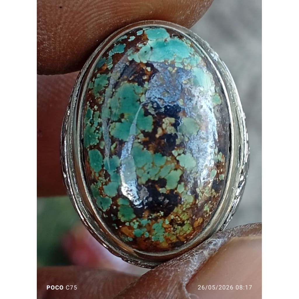 batu pirus persia hijau lawas