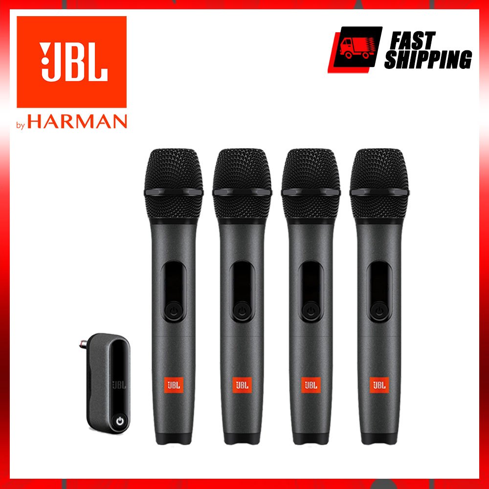 JBL Microphone Wireless 4 Mic Profesional Mic Karaoke With Receiver