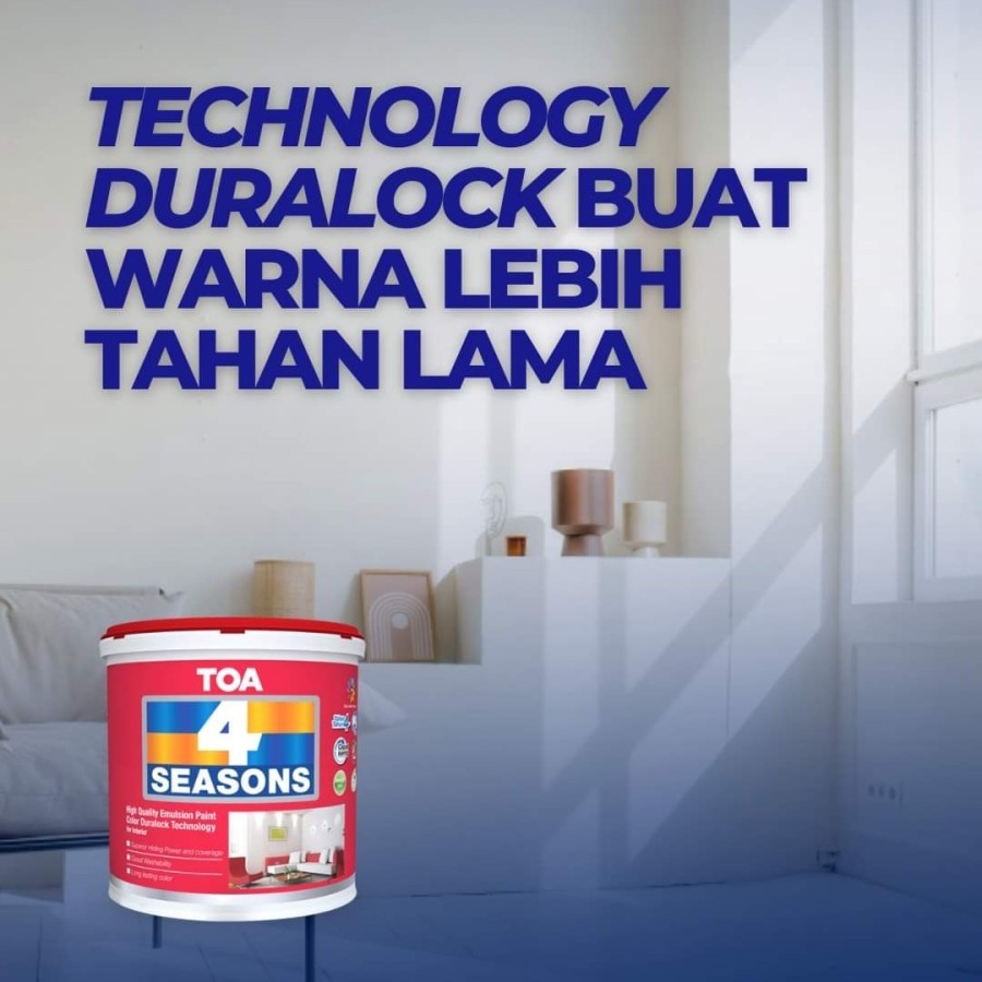 TOA 4 SEASONS INTERIOR | CAT TEMBOK INTERIOR 5KG & 25KG TINTING