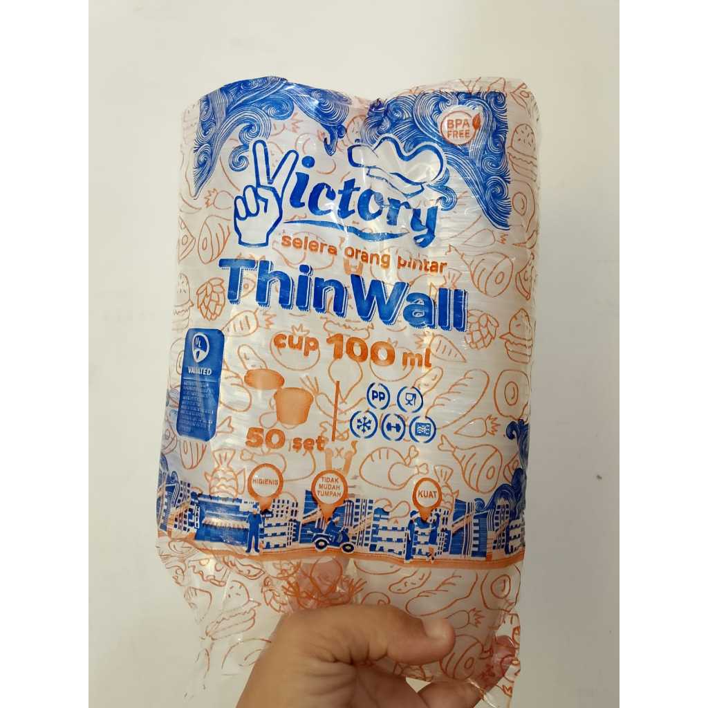CUP mika Puding 100ml THINWALL cup 100ml TUTUP SAMBUNG Victory