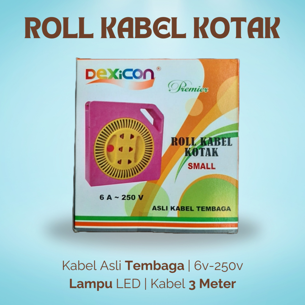 ROLL KABEL MINI 3M 5M BOX KABEL COLOKAN LISTRIK OLOR STOPKONTAK TRAVELLING SNI DEXICON PRAKTIS