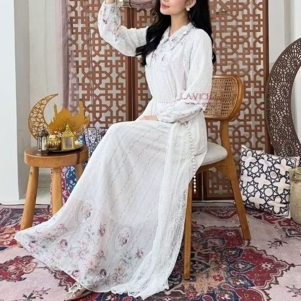 [LAVICH] Chayra Gamis maxi dress kaftan lebaran muslim mewah kondangan
