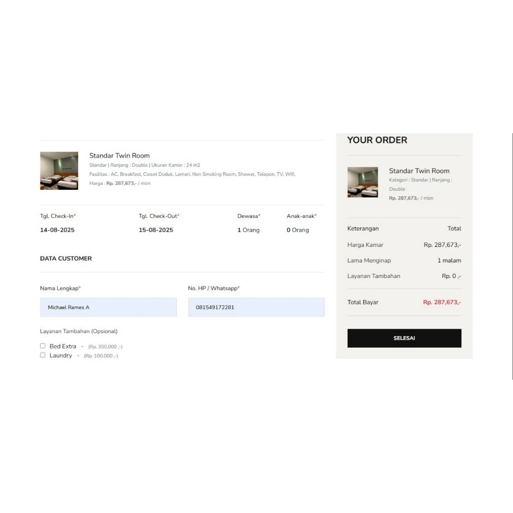Aplikasi Reservasi Hotel Berbasis Web | PHP & MySQL | Full Source Code