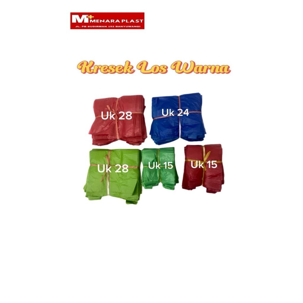 Kantong Kresek Plastik Warna Warni Kiloan  Uk 15, 24, & 28 Grosir Murah