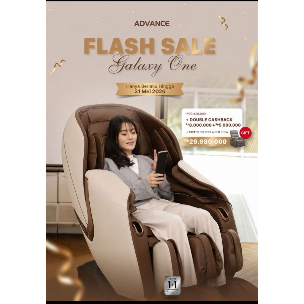 Advance ICHIRO GALAXY ONE Kursi Pijat Refleksi SL Track - Coklat, Orange