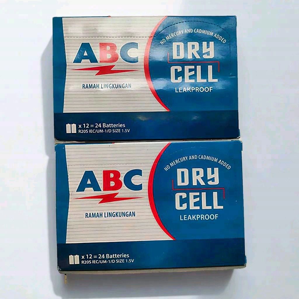 Batu Baterai ABC  biru type D R20 S / 1box