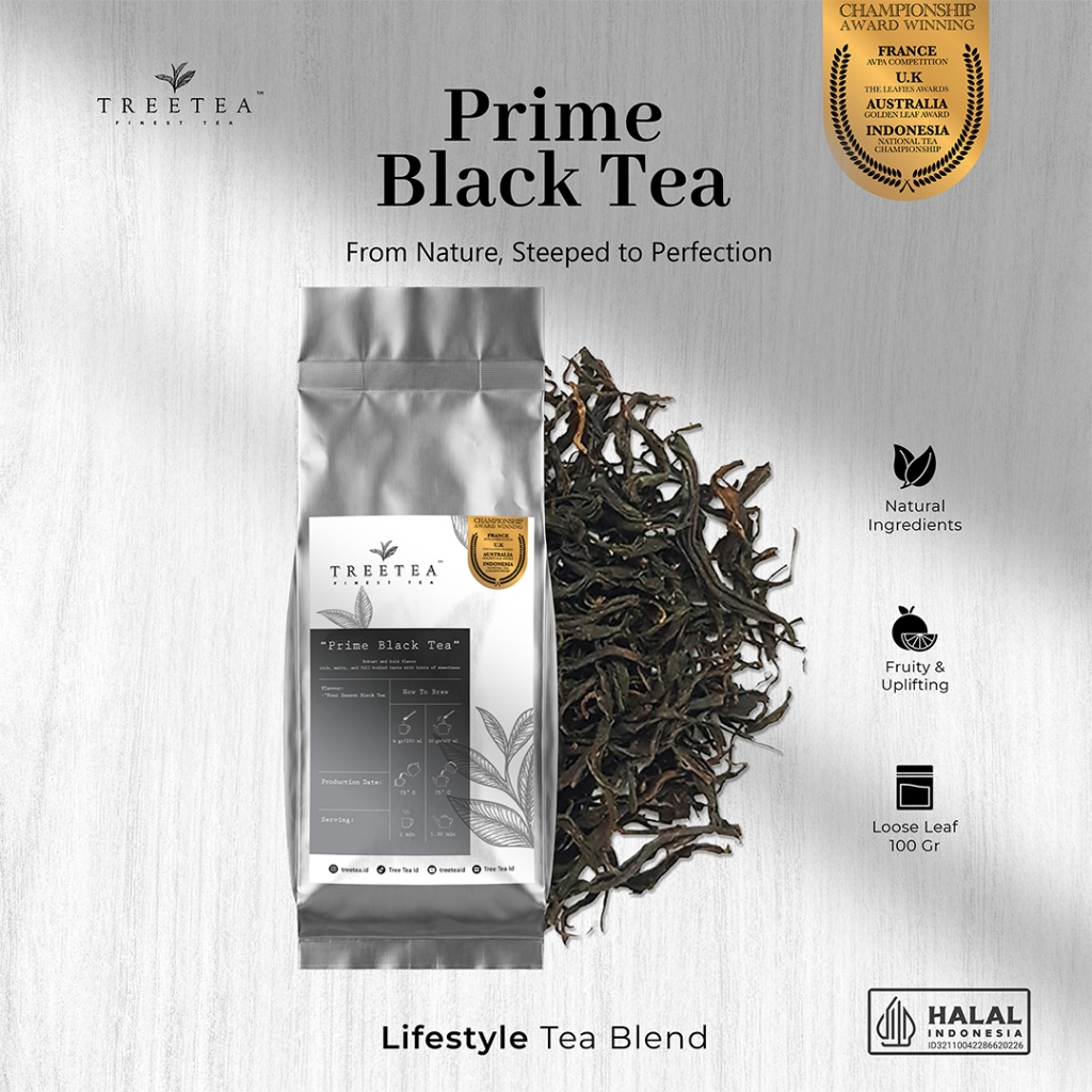 TreeTea - Prime Black Tea Artisan Tea Premium (Loose Leaf 100 Gram) | Teh Hitam Premium