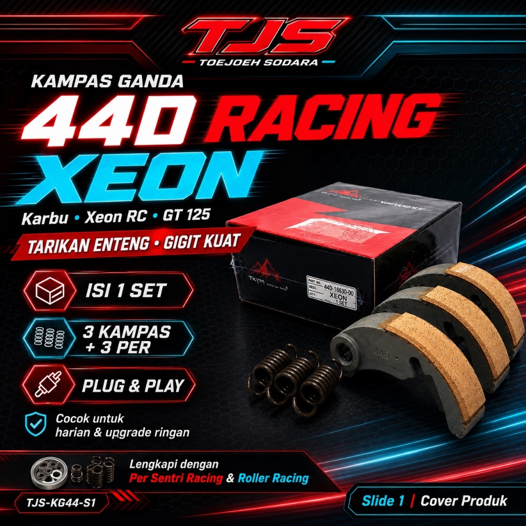 KAMPAS GANDA 44D RACING XEON KARBU XEON RC GT 125 – TARIKAN ENTENG, GIGIT KUAT, SIAP NGEGAS!