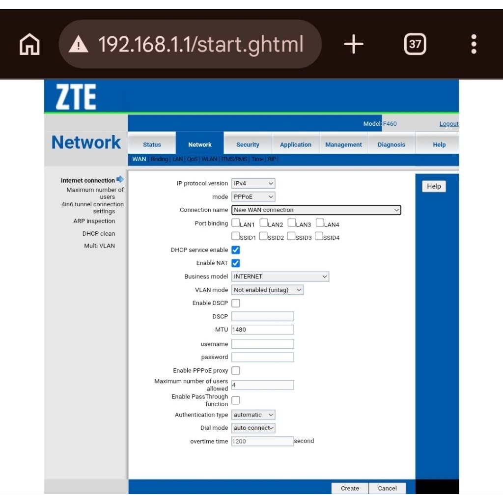 zte f460 epon