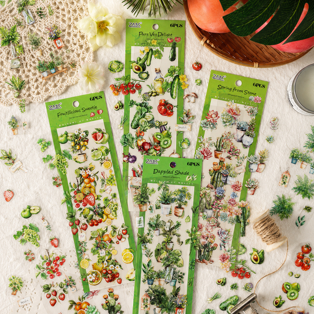 Sticker PET Botanical Vintage Aesthetic Journaling Verdelia Zumoo