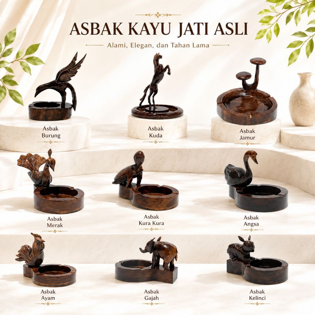Asbak kayu jati asli / Asbak klasik kayu jati