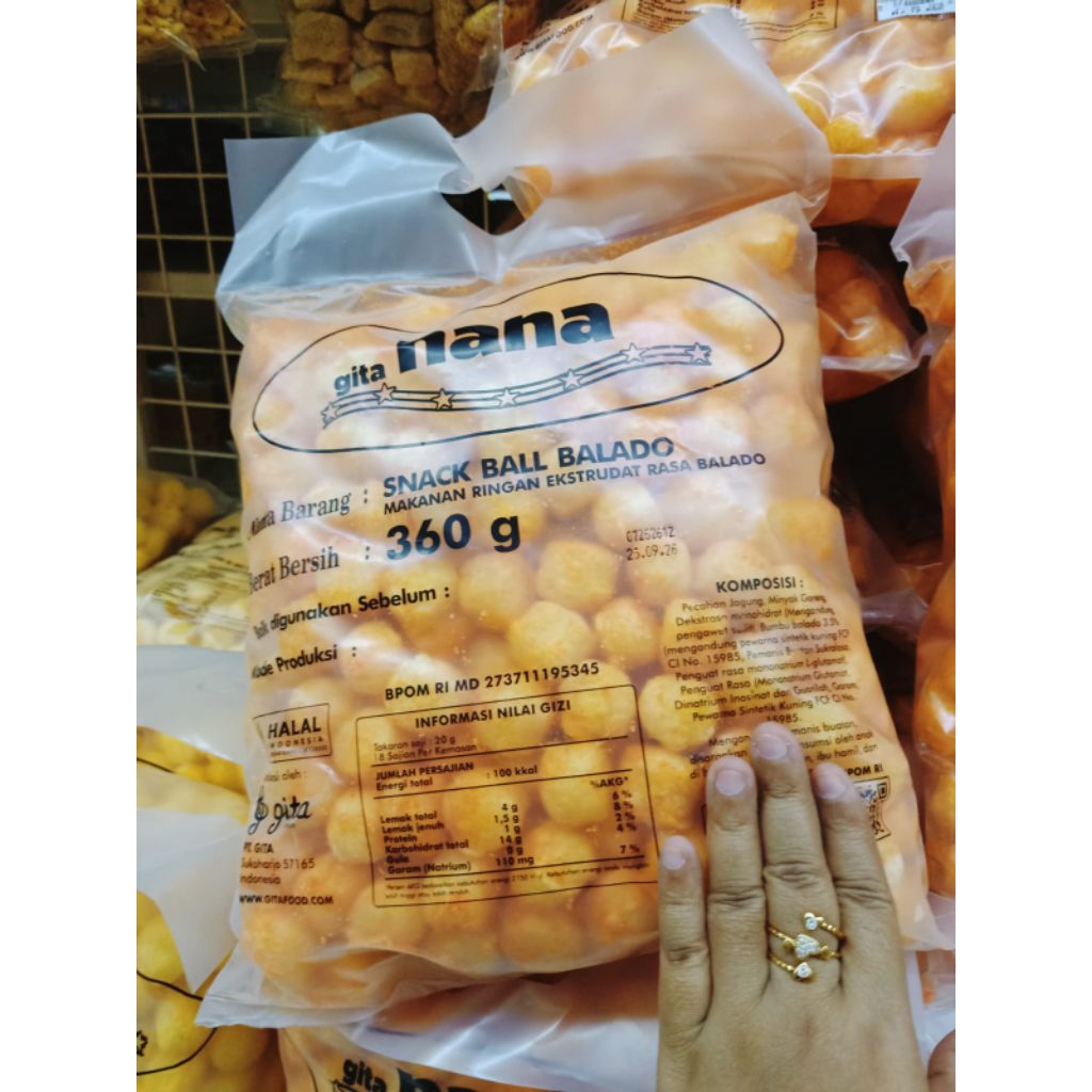 nana Snack ball rasa balado 360g