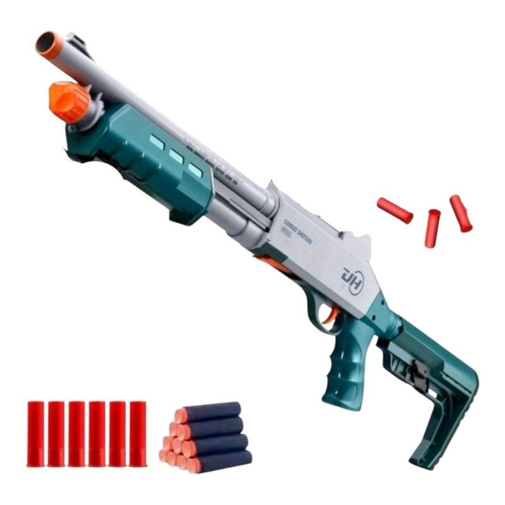 30in Airsoft Mainan Foam Blaster dengan Flashlight, Senjata Udara dengan Ejector Cangkang Manual Loa