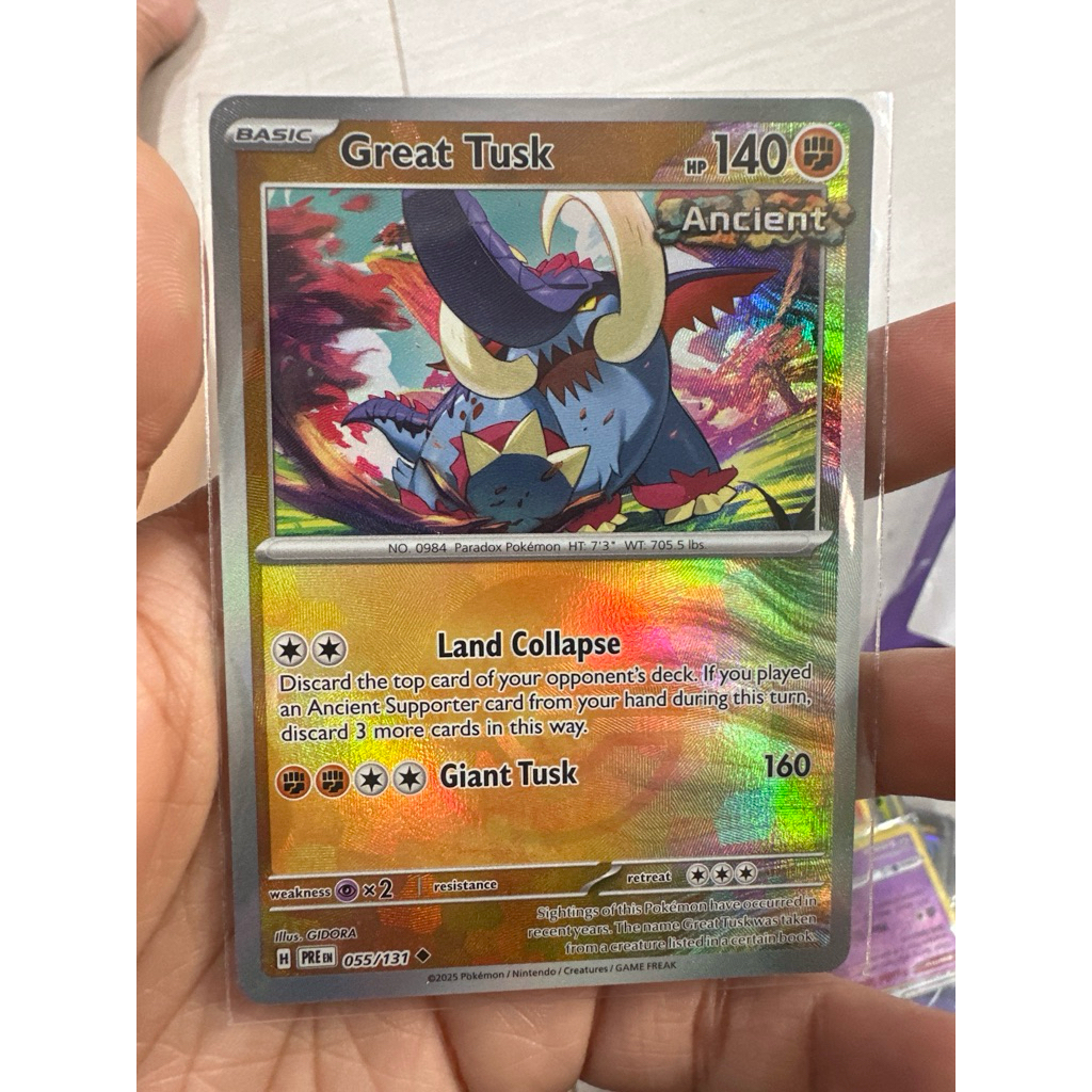 great tusk holo poke ball dan mewtwo kartu pokemon original