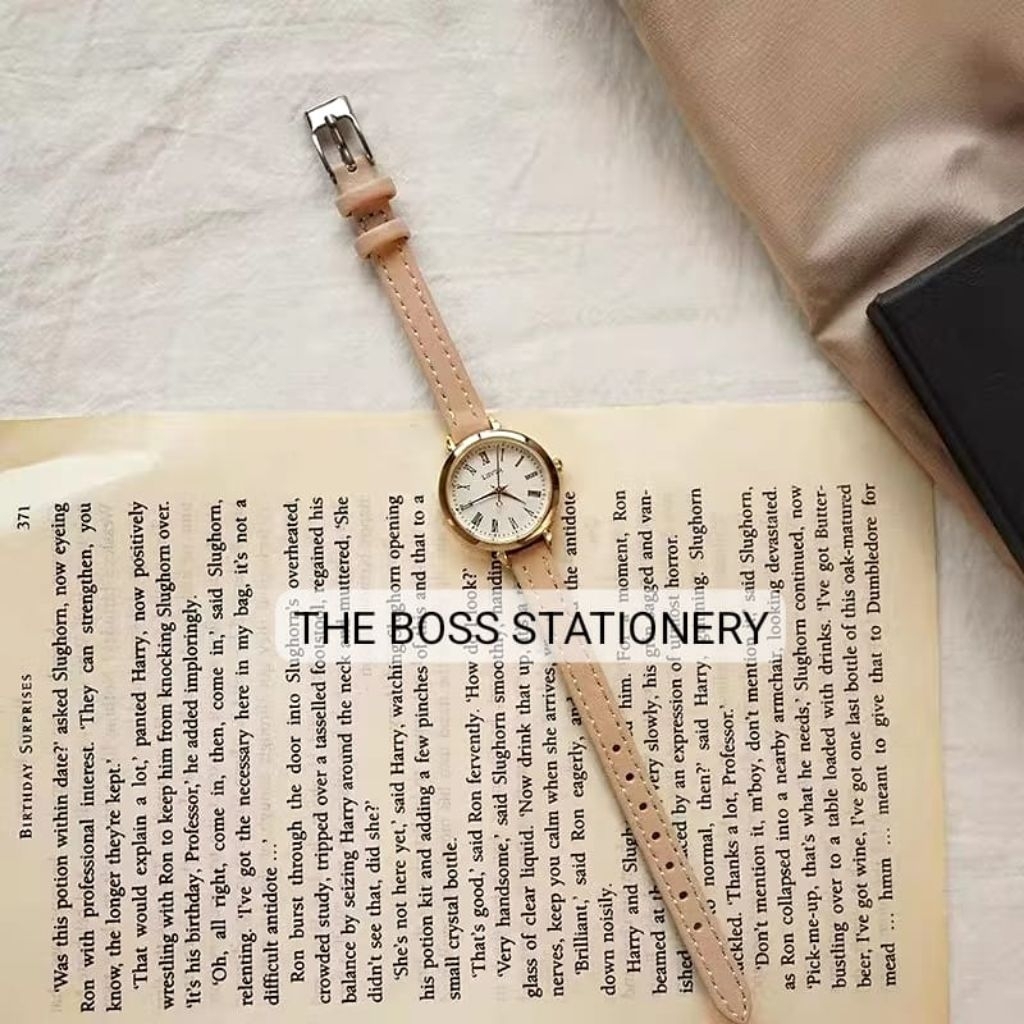 JAM TANGAN STRAP TIPIS WANITA KREM ANALOG / JAM TANGAN ANALOG / JAM TANGAN WANITA  / JAM TANGAN STAI
