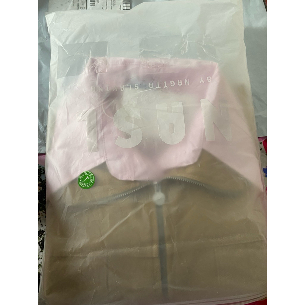 jaket layer khaky pink nasl