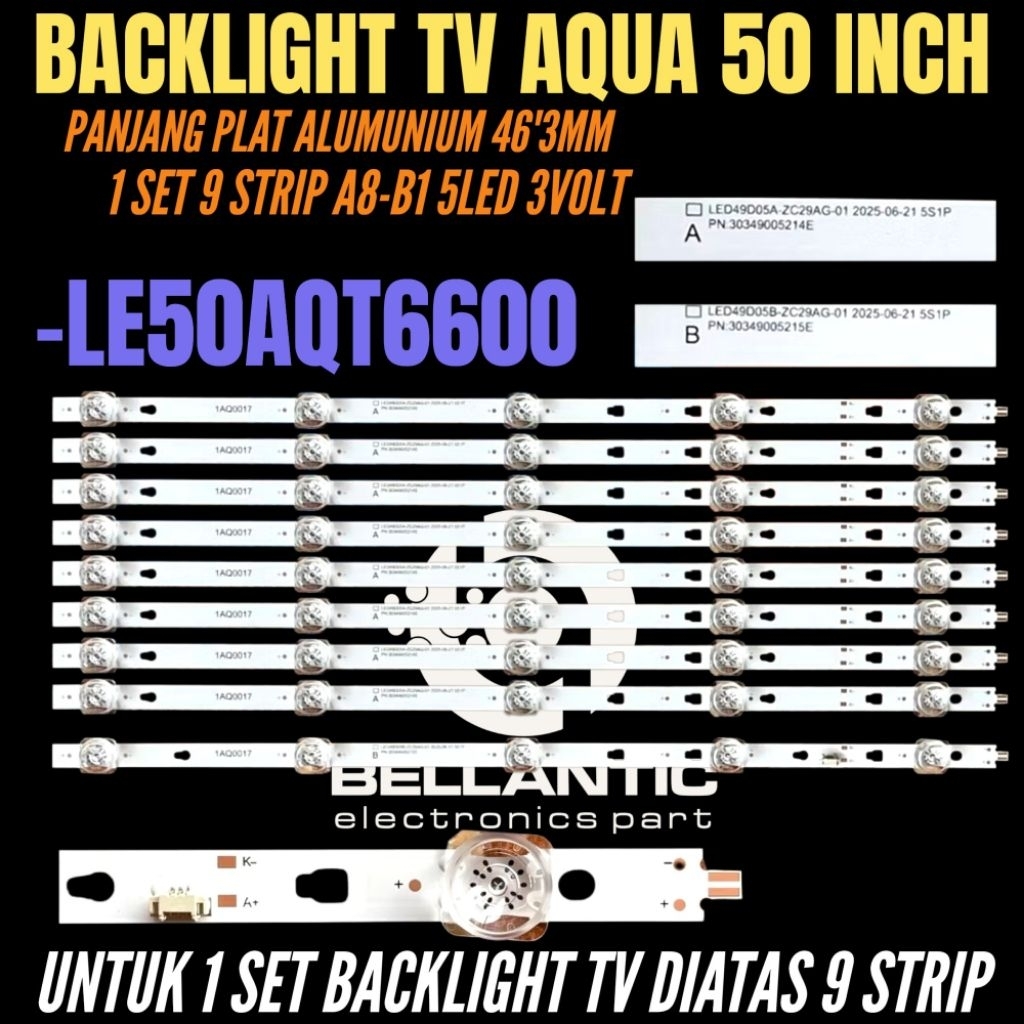 BACKLIGHT TV LED AQUA 50 INCH LE50AQT6600 BACKLIGHT TV LED AQUA 50 INCH