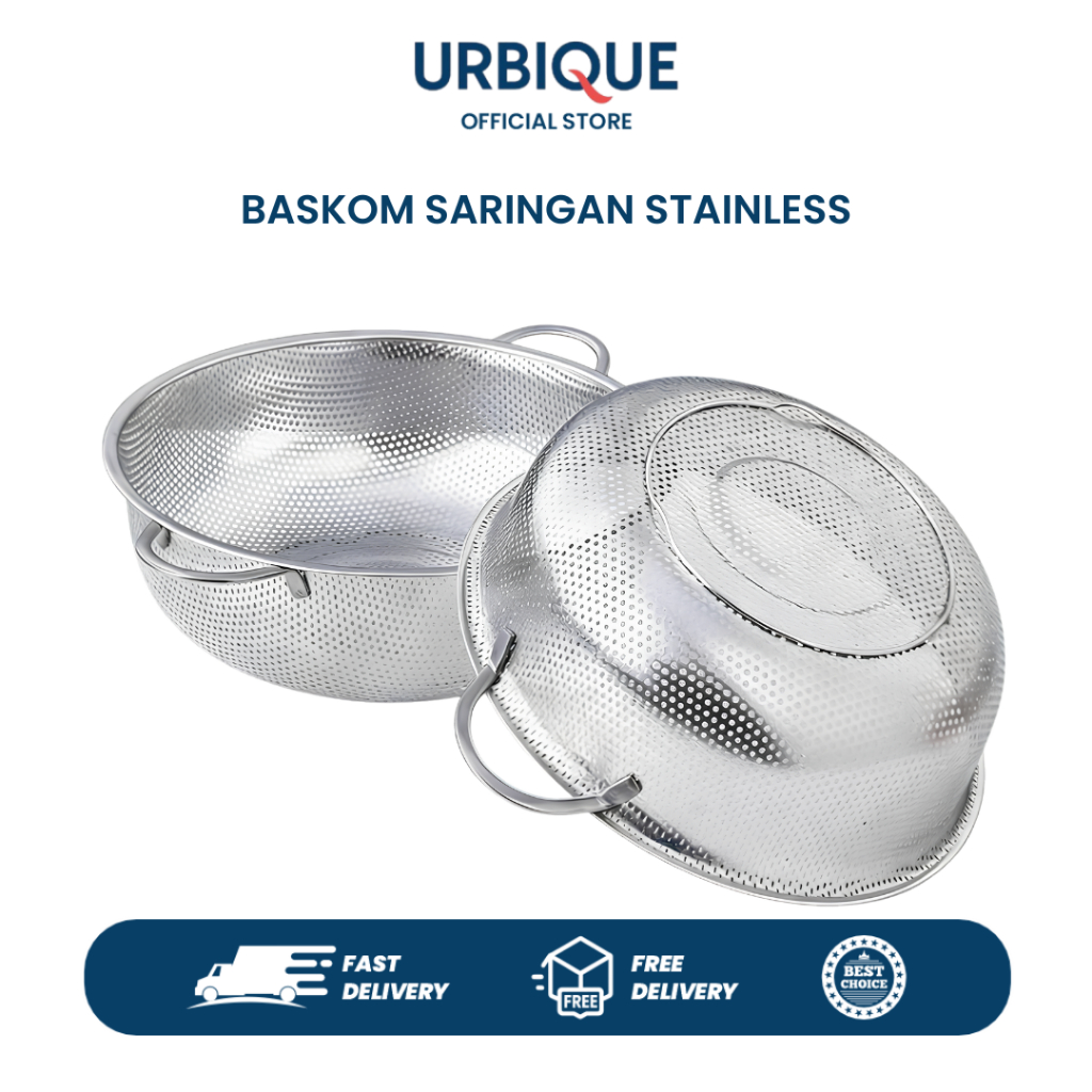 Baskom Saringan Stainless Baskom Penyaring BASKOM LUBANG STAINLESS STEEL SARINGAN TIRISAN BASKOM Bas