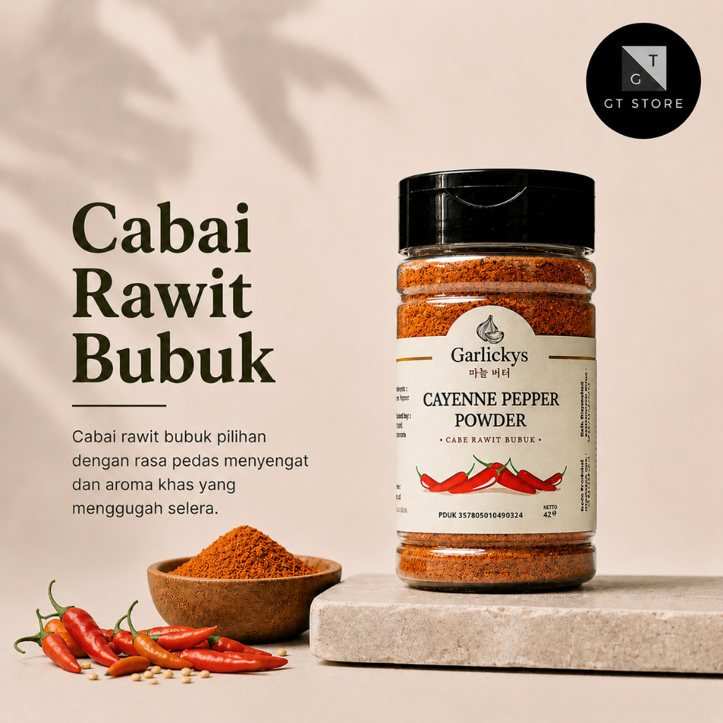 Cabe Rawit Bubuk Cabai Rawit Bubuk Cayenne Pepper Powder Garlickys