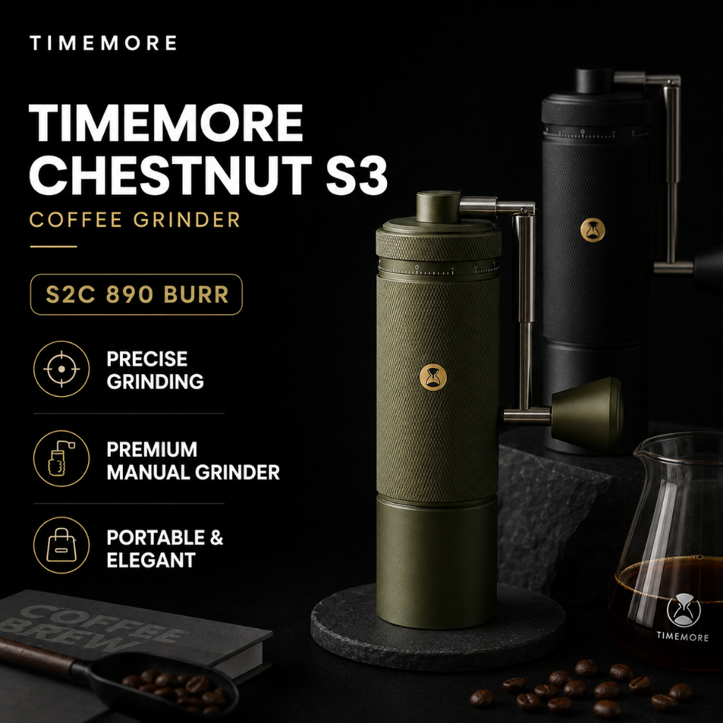GRINDER KOPI TIMEMORE CHESTNUT S3 COFFEE GRINDER S2C 890 BURR