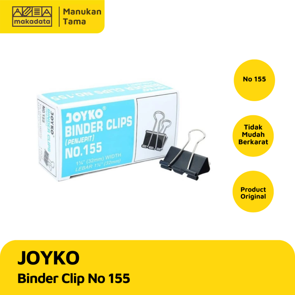 BINDER CLIP / KLIP KERTAS JOYKO 32MM NO.155 MURAH