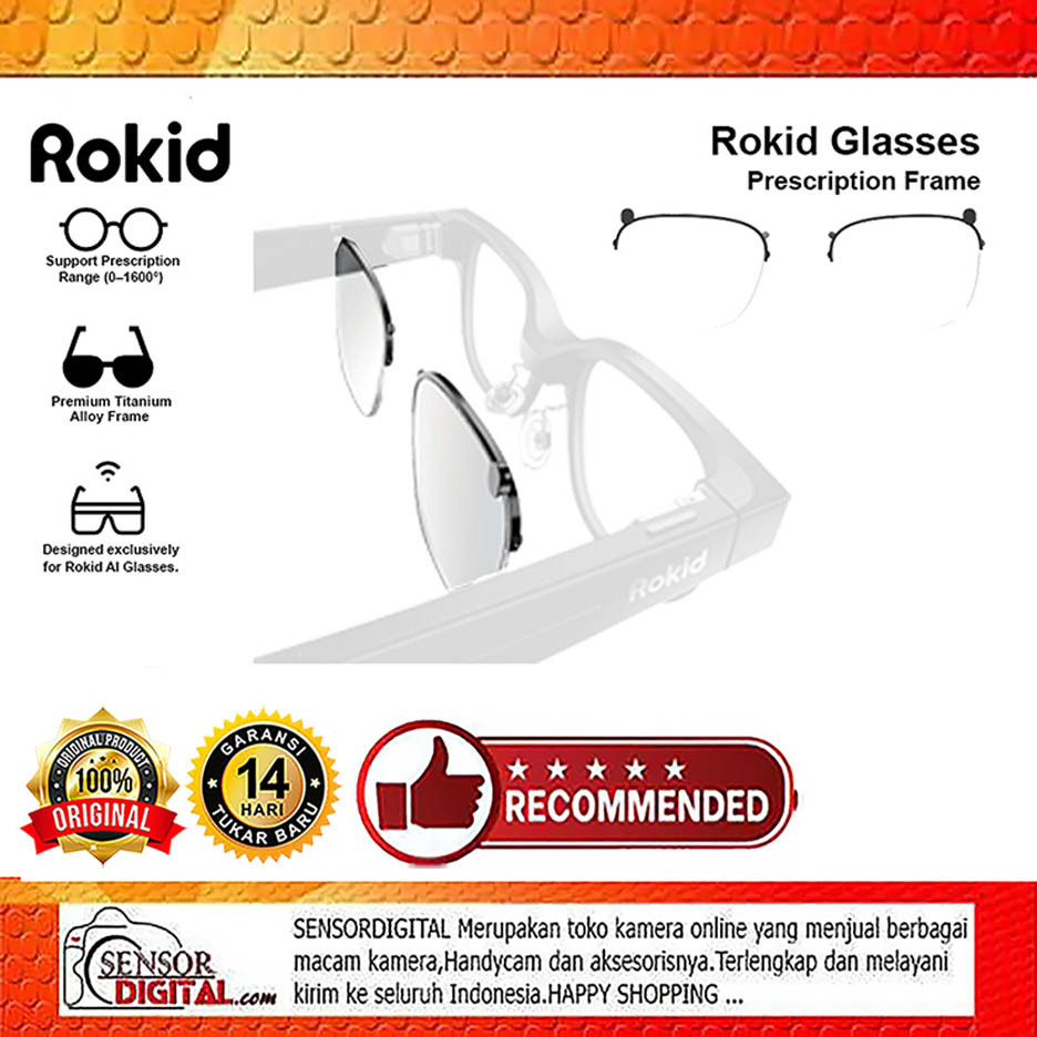 ROKID GLASSES PRESCRIPTION FRAME for Rokid AI Glasses Rokid Lens Inserts Garansi Resmi