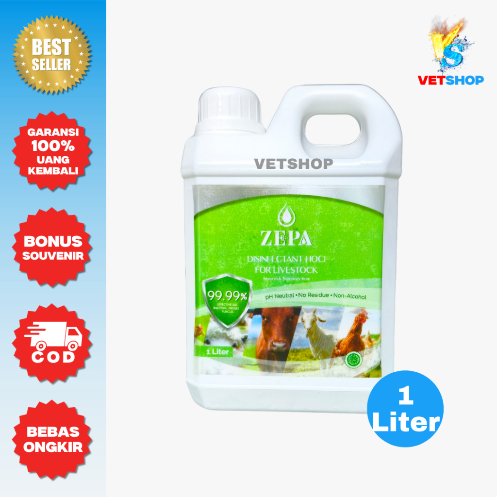 ZEPA Livestock 1 Liter - Disinfektan Kandang HOCl Non Alkohol - VETSHOP