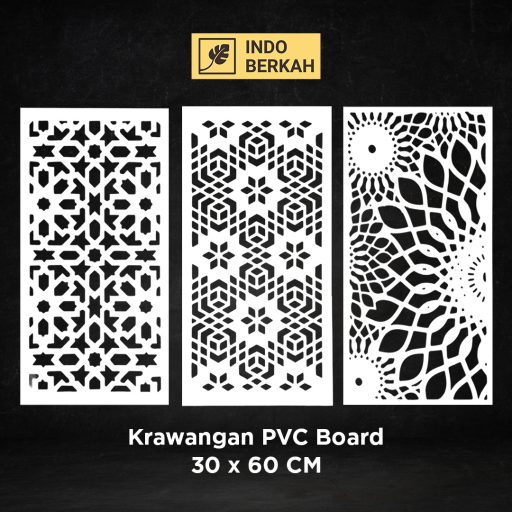 KRAWANGAN PVC BOARD 30X60CM / ORNAMEN PVC FOAM BOARD TEBAL 5MM / ORNAMEN DINDING / DEKORASI HIASAN D